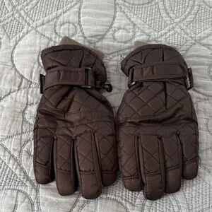Quilted Brown Women's Gloves